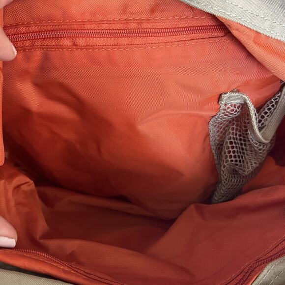 Baggallini Beige Tan Nylon Tote Travel Bag Multi Compartment Medium - Picture 13 of 16